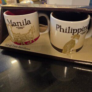 SET OF STARBUCKS COFFEE DEMITASSE CUPS - MANILA AND PHILIPPINES